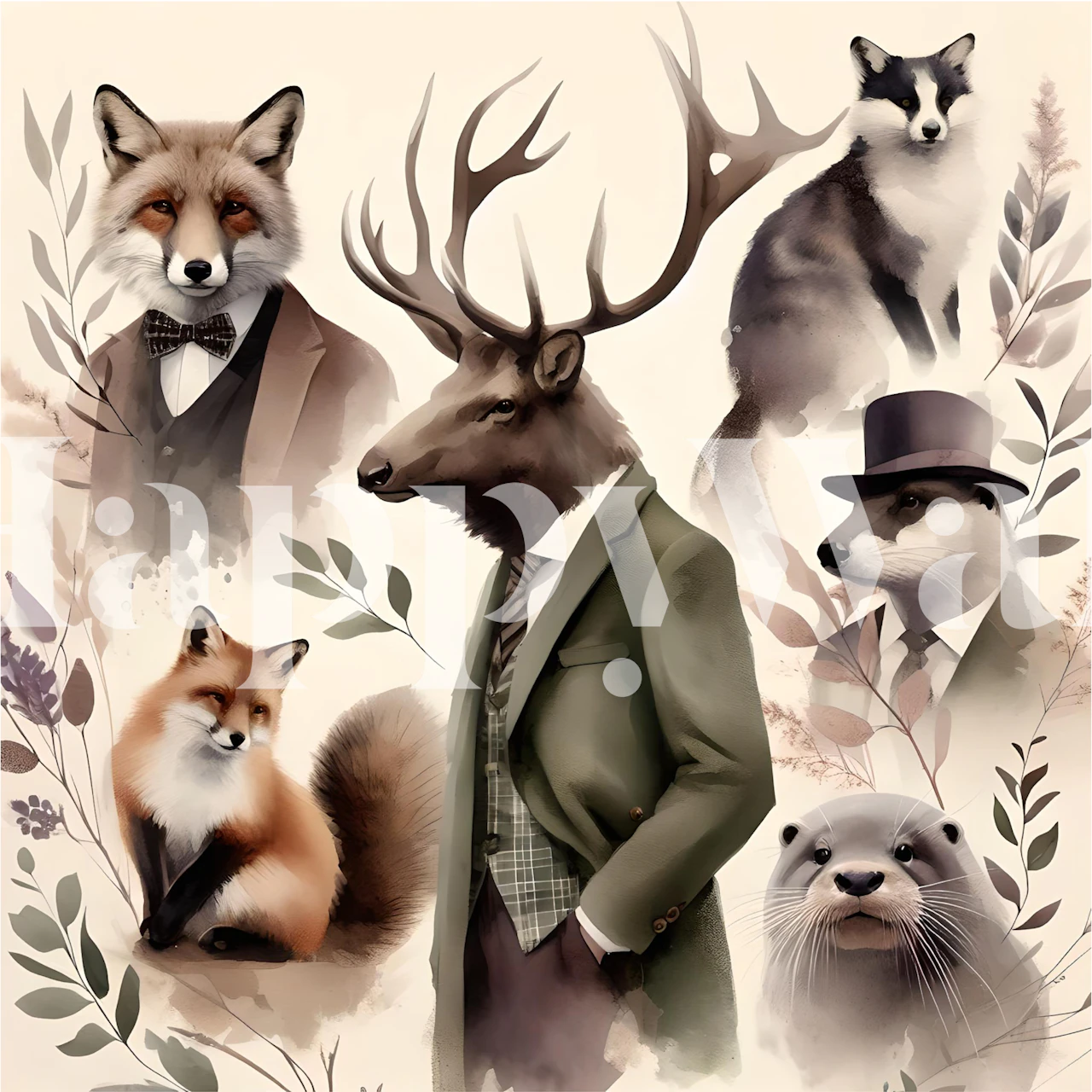 Carta da parati Suave Forest friends in una stanza