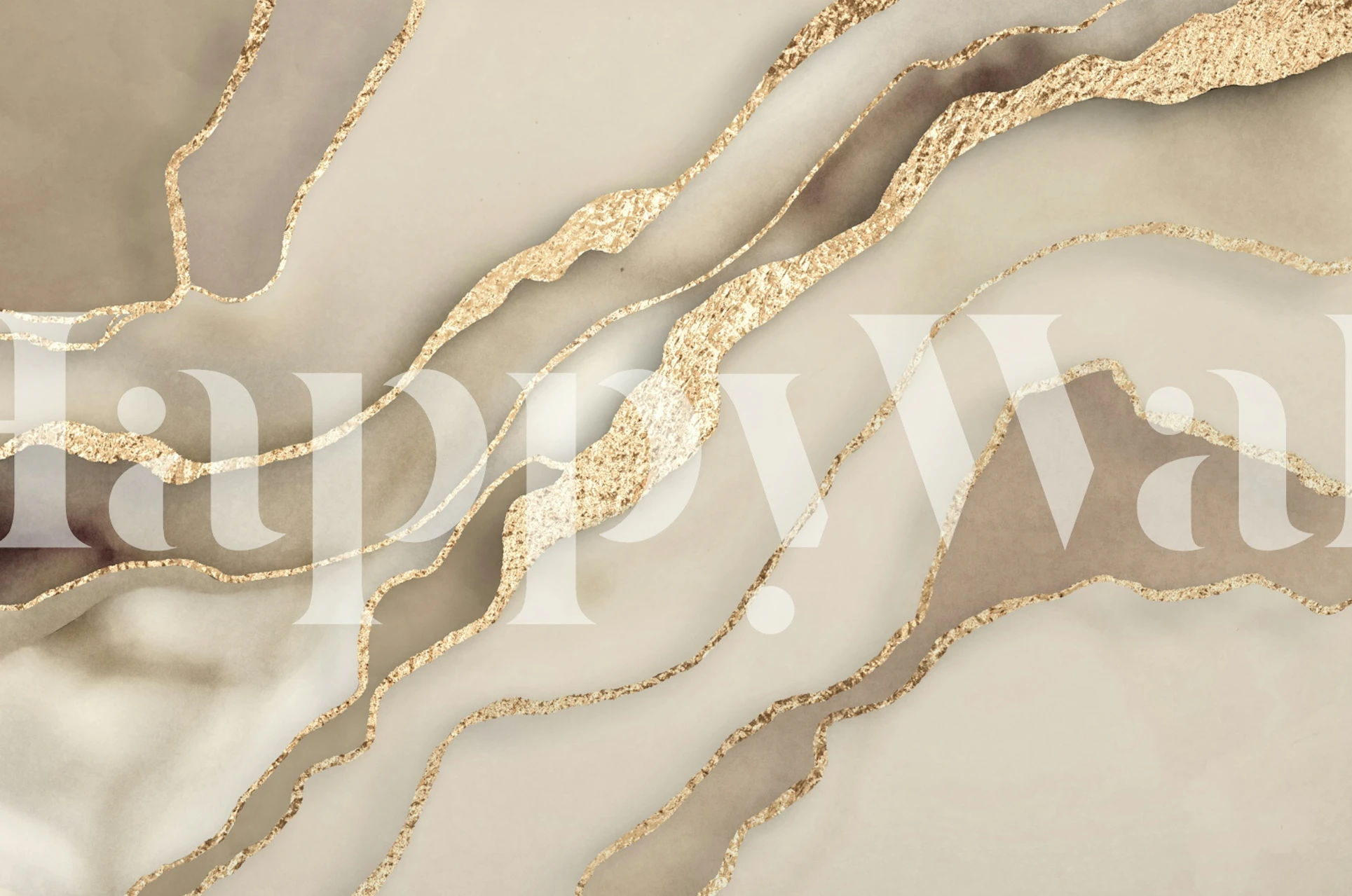 Sophisticated gold beige marble tapet i et rom