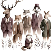 Chic Forest Animals papiers peint