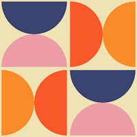 Semicircles - Orange and Blue wallpaper