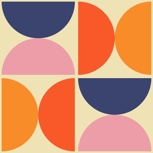 Semicircles - Orange and Blue
