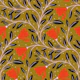 Golden Magnolia Floral Pattern
