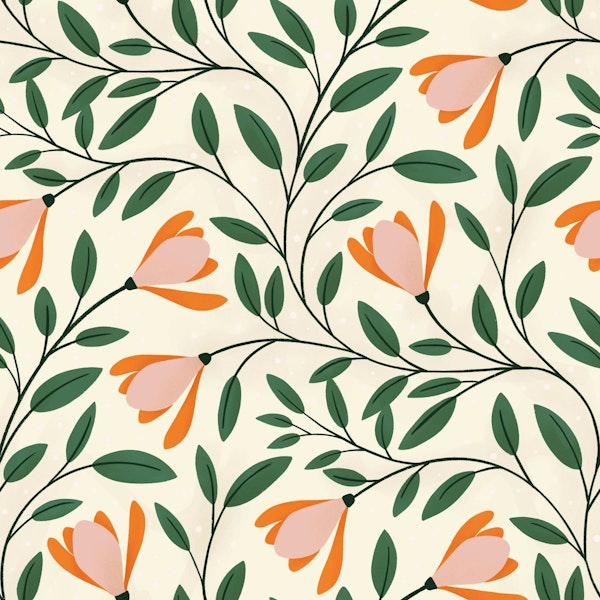 Delicate Magnolia Floral Pattern