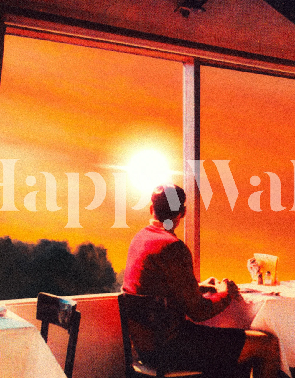 Serene sunset wallpaper in a room