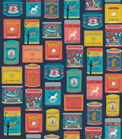 Vintage canned Goods - quirky fun design wallpaper