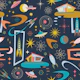 Midcentury Architecture in Space - Navy small