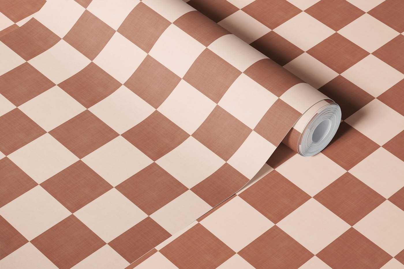 Mocha Mousse Brown Checkerboard Texture Small wallpaper roll