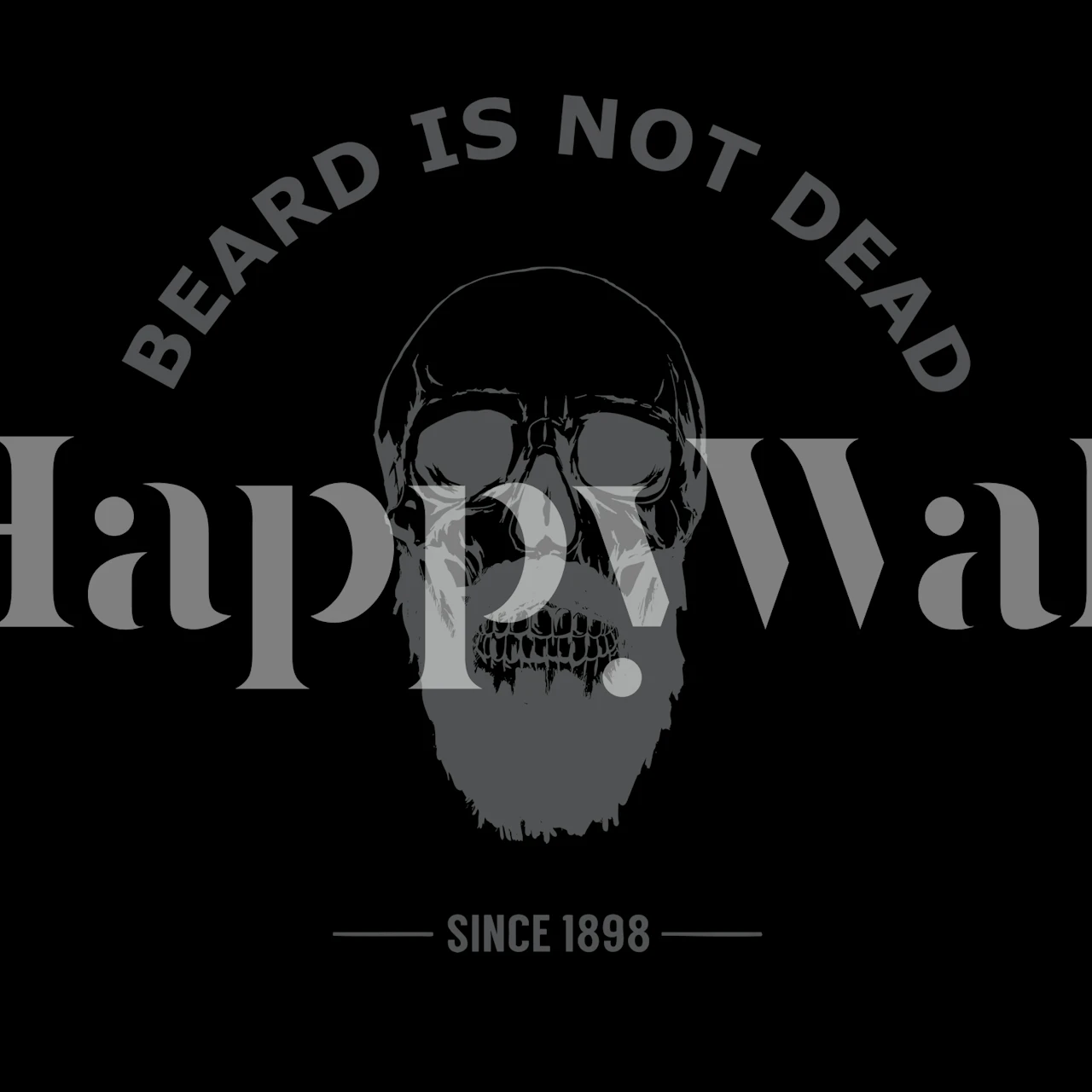 Bearded skull wallpaper in a room