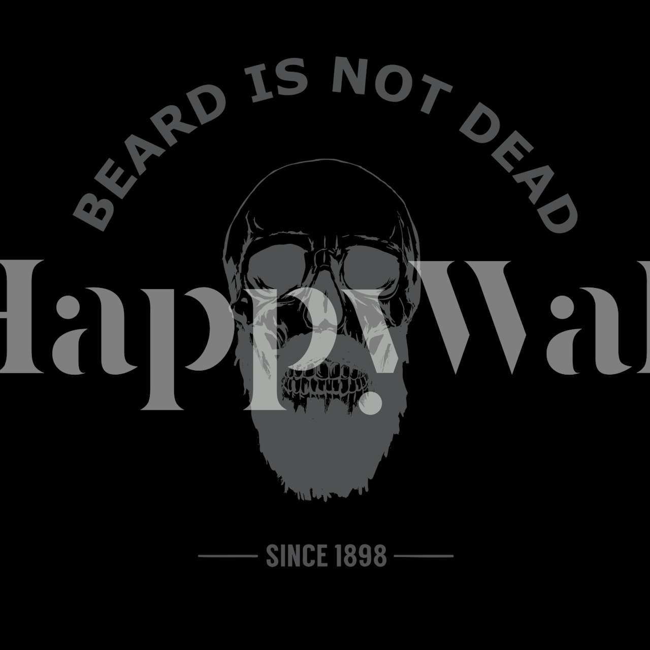 Bearded skull wallpaper in a room