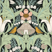 Art nouveau inspired floral papiers peint