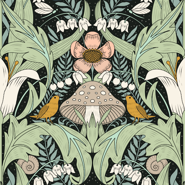 Art nouveau inspired floral