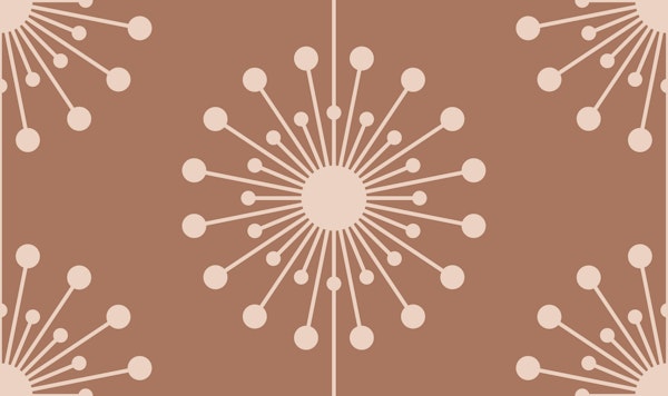 Mid Century Modern Dandelion Mocha Mousse