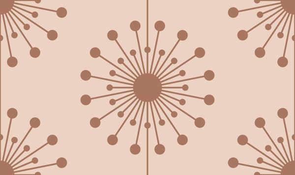 Midcentury Abstract Dandelion Mocha Mousse