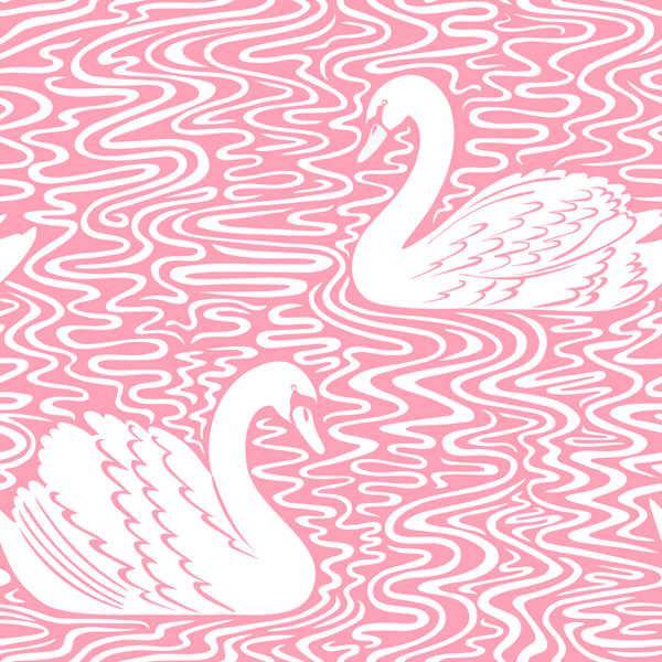 Swan Lake, white on pink