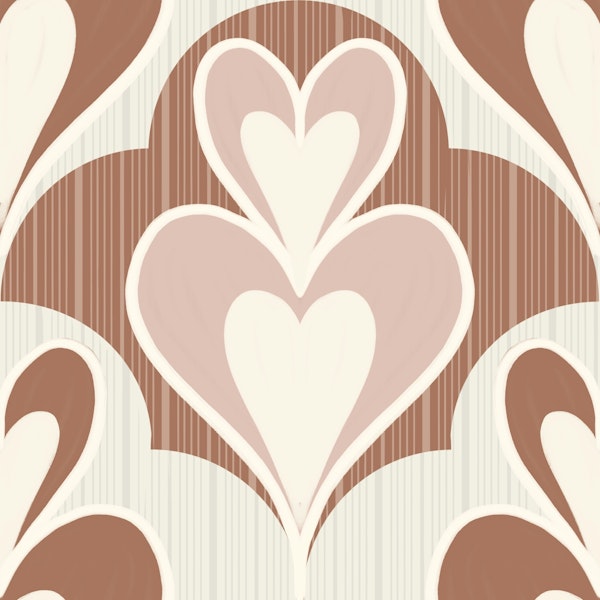 Moucha mousse abstract hearts - Pantone 25