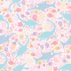Swimming with Plesiosaurs - pastel pink
