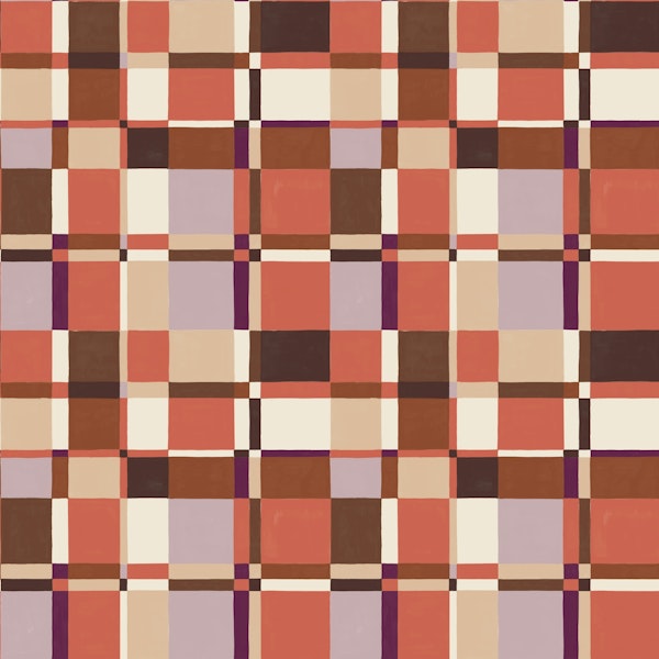 Modernist Plaid in red ginger spice
