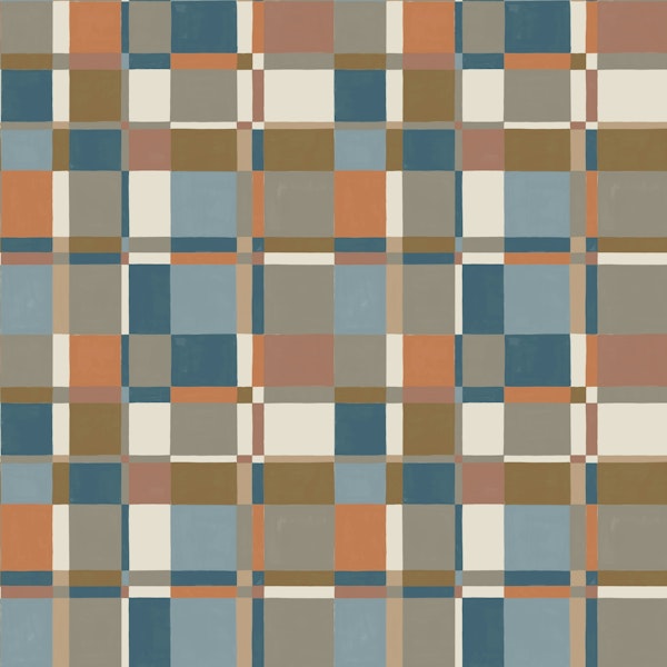 Modernist Plaid in blue tapestry