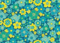 Sunshine Garden - Lemon, mint and turquoise wallpaper