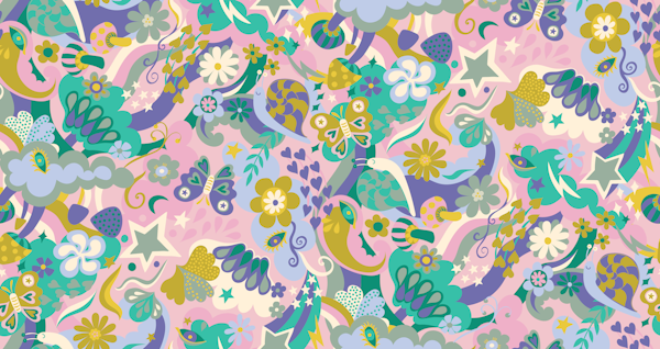 Disco Psychedelia - pink, mint and lilac