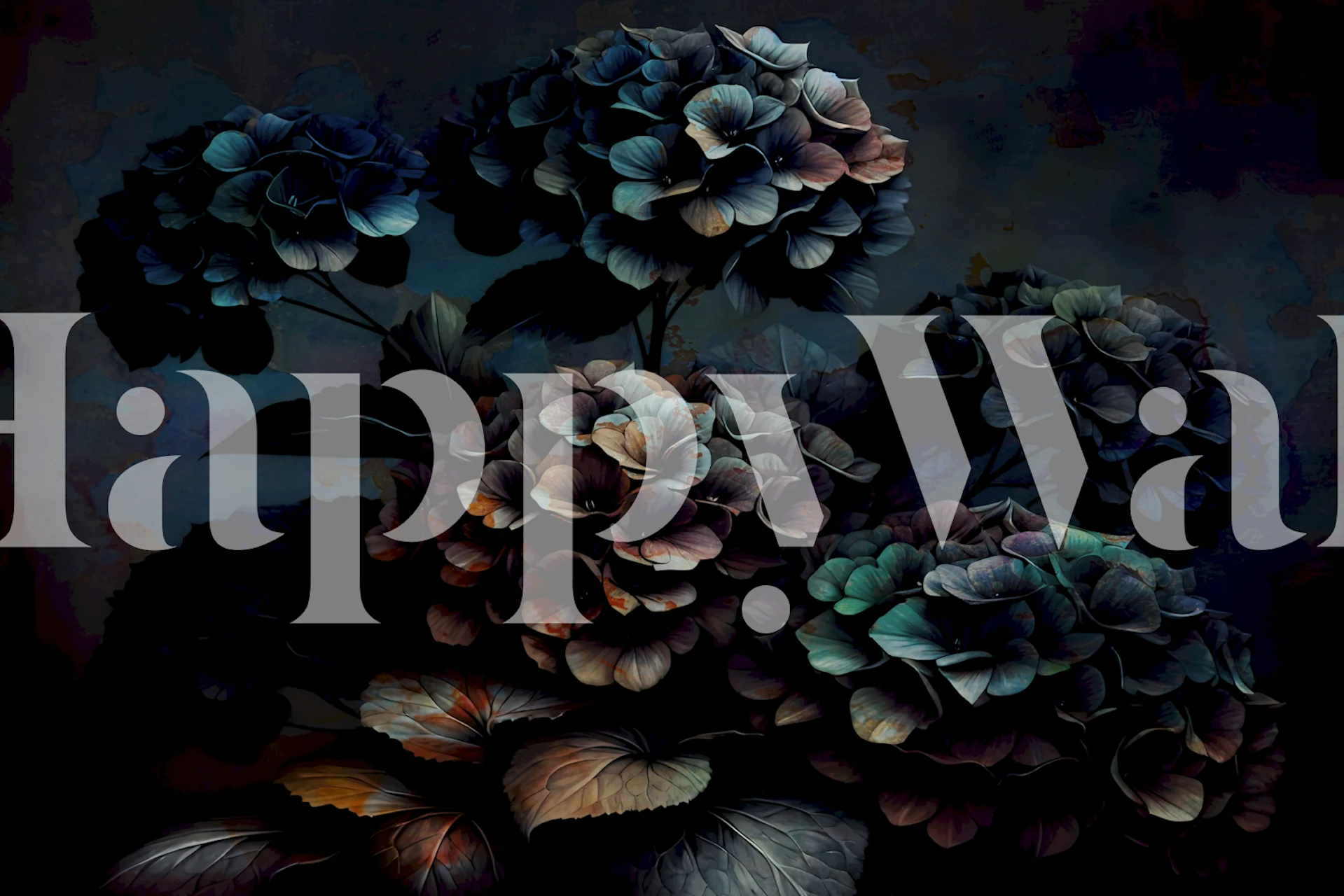 Midnight Bloom Essence floral wallpaper in a room