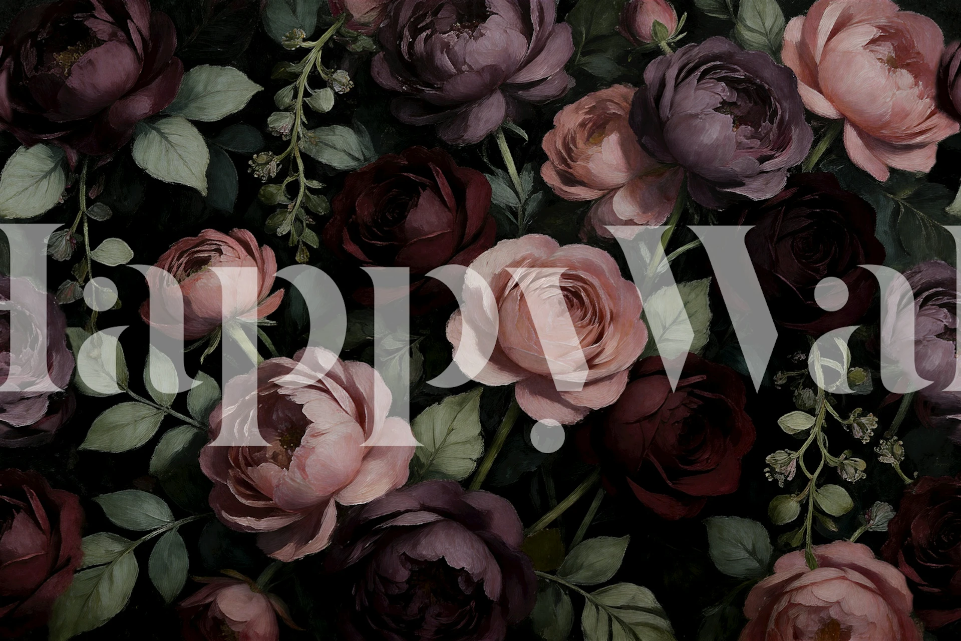 Midnight Bloom Essence floral wallpaper in a room