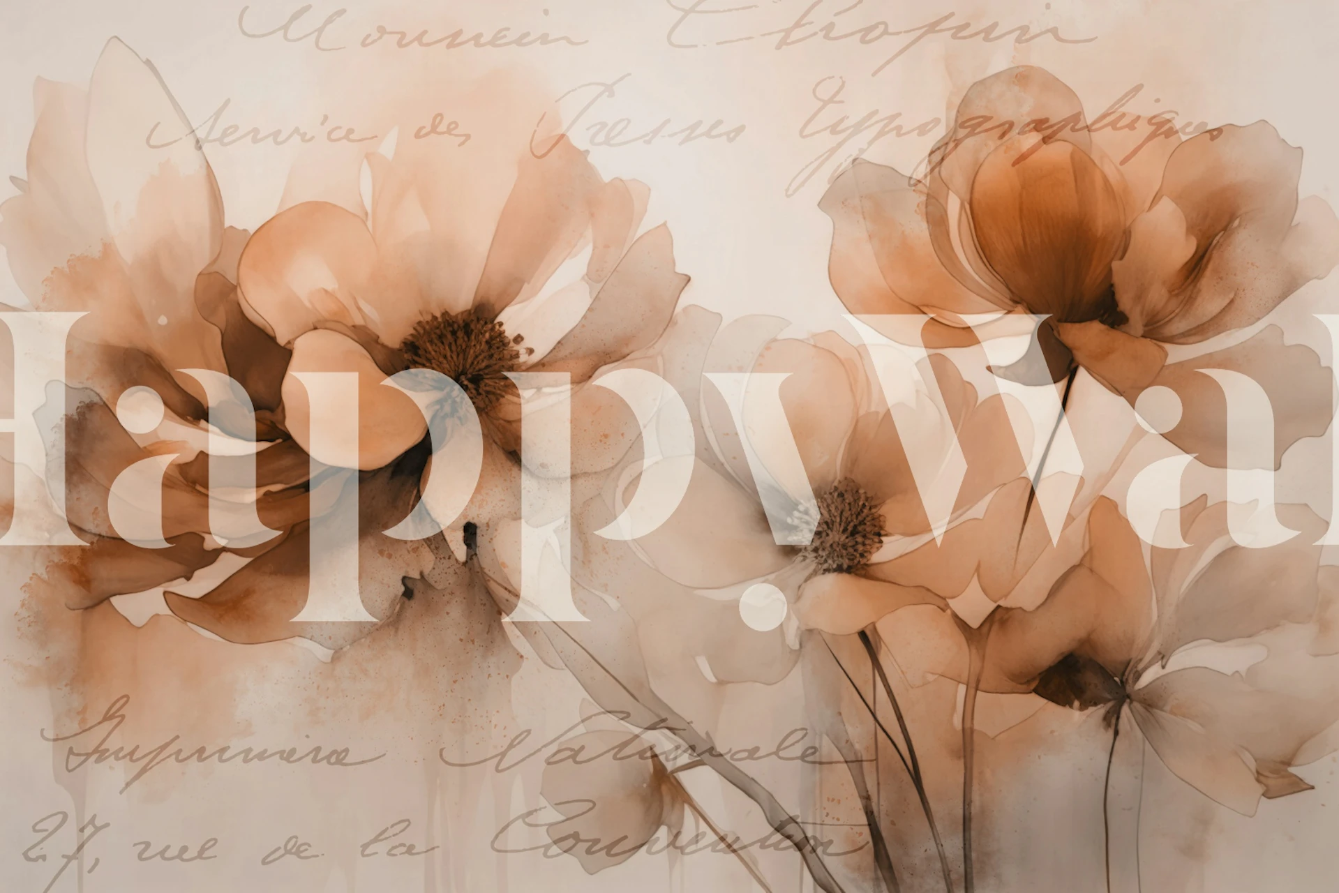 Vintage Blossom Memories floral wallpaper in a room