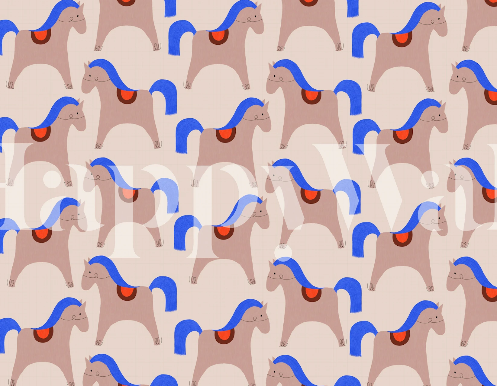 Delight carousel behang met speelse paarden