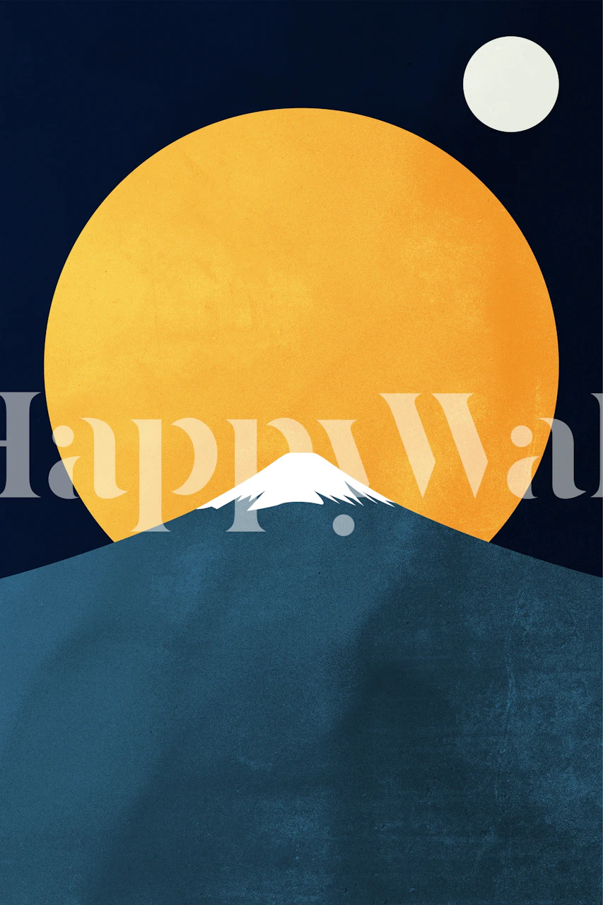 Himalaya At Night behang in een kamer