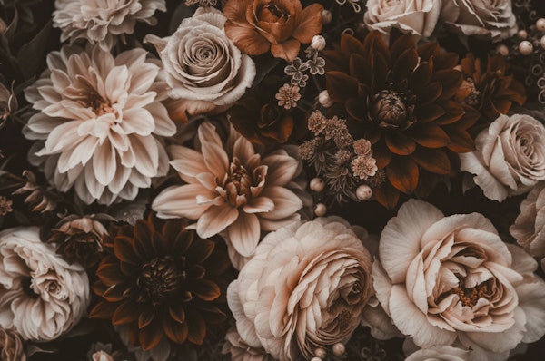 Baroque Blossom Tapestry Mocha Mousse Peach