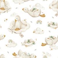 Fluffy Geese - mint papel de parede