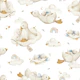 Fluffy Geese - blue