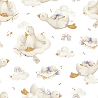 Fluffy Geese - violet papel de parede