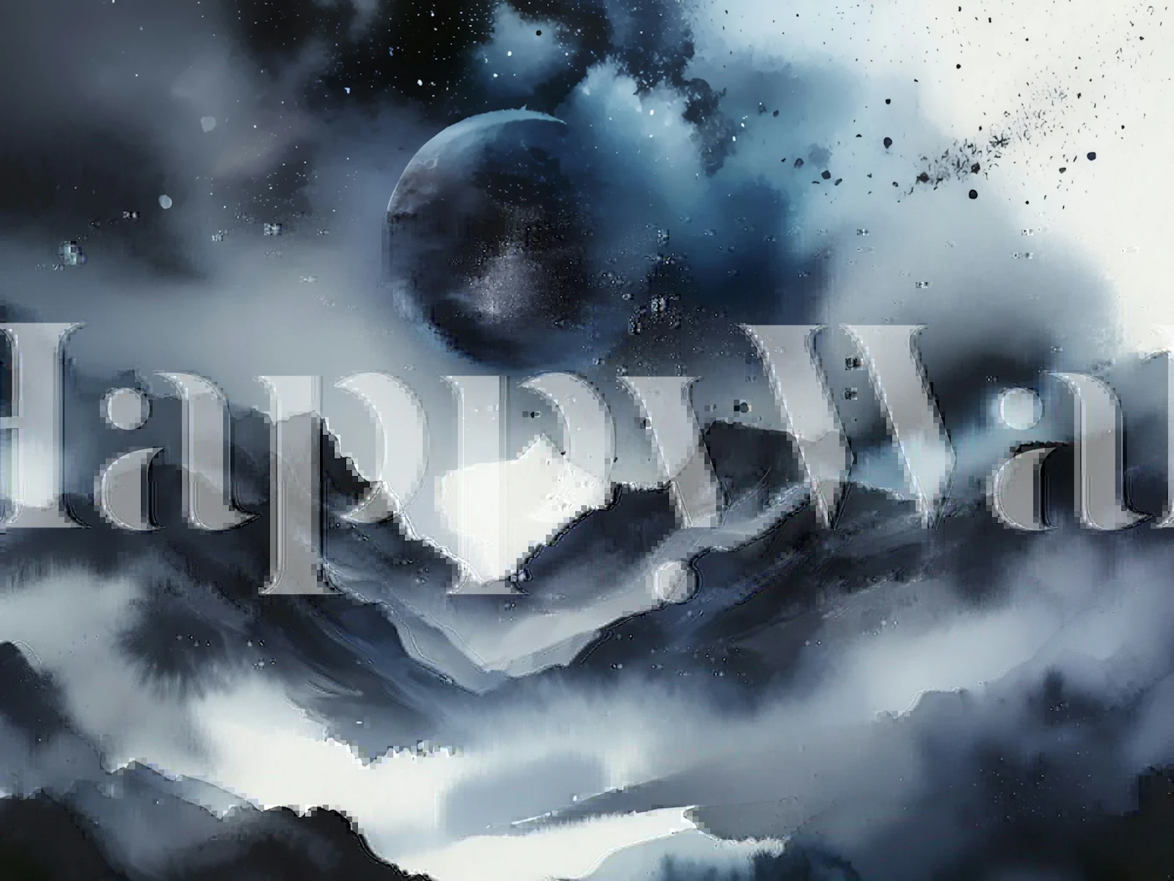 Misty Mountain Dreamscape wallpaper in a room