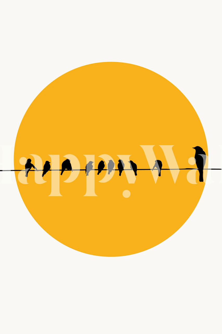 Birds Family wallpaper vist i et rum