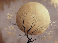 Gilded Japanese Autumn Tree tapet