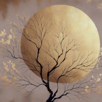 Gilded Japanese Autumn Tree tapete