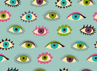 The Eyes Have it - pink, green and sky blue ταπετσαρία