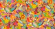 Disco Psychedelia - red, mustard, green, plum