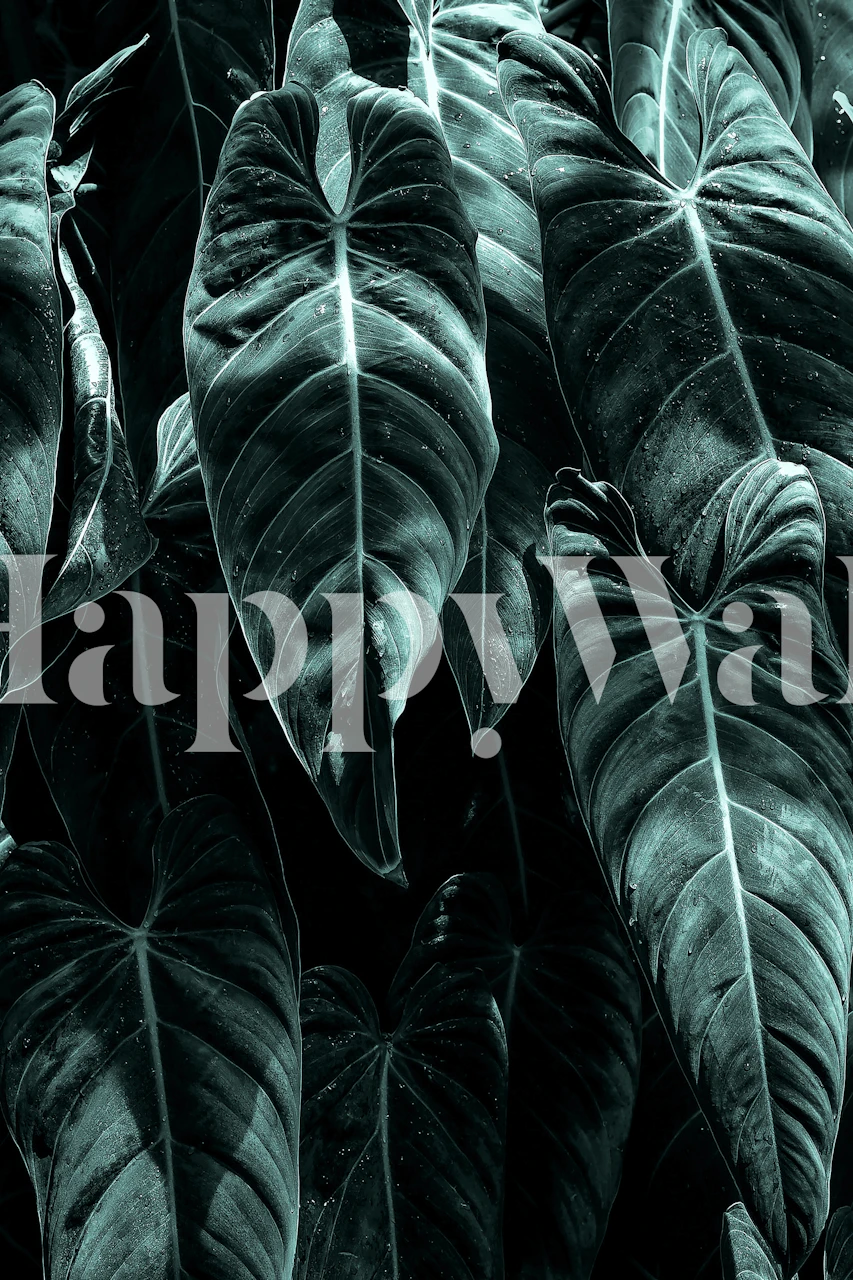 Papel de parede Jungle com folhas verdes exuberantes