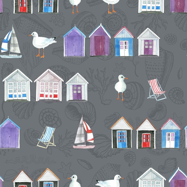 Bournemouth Beach Huts - grey