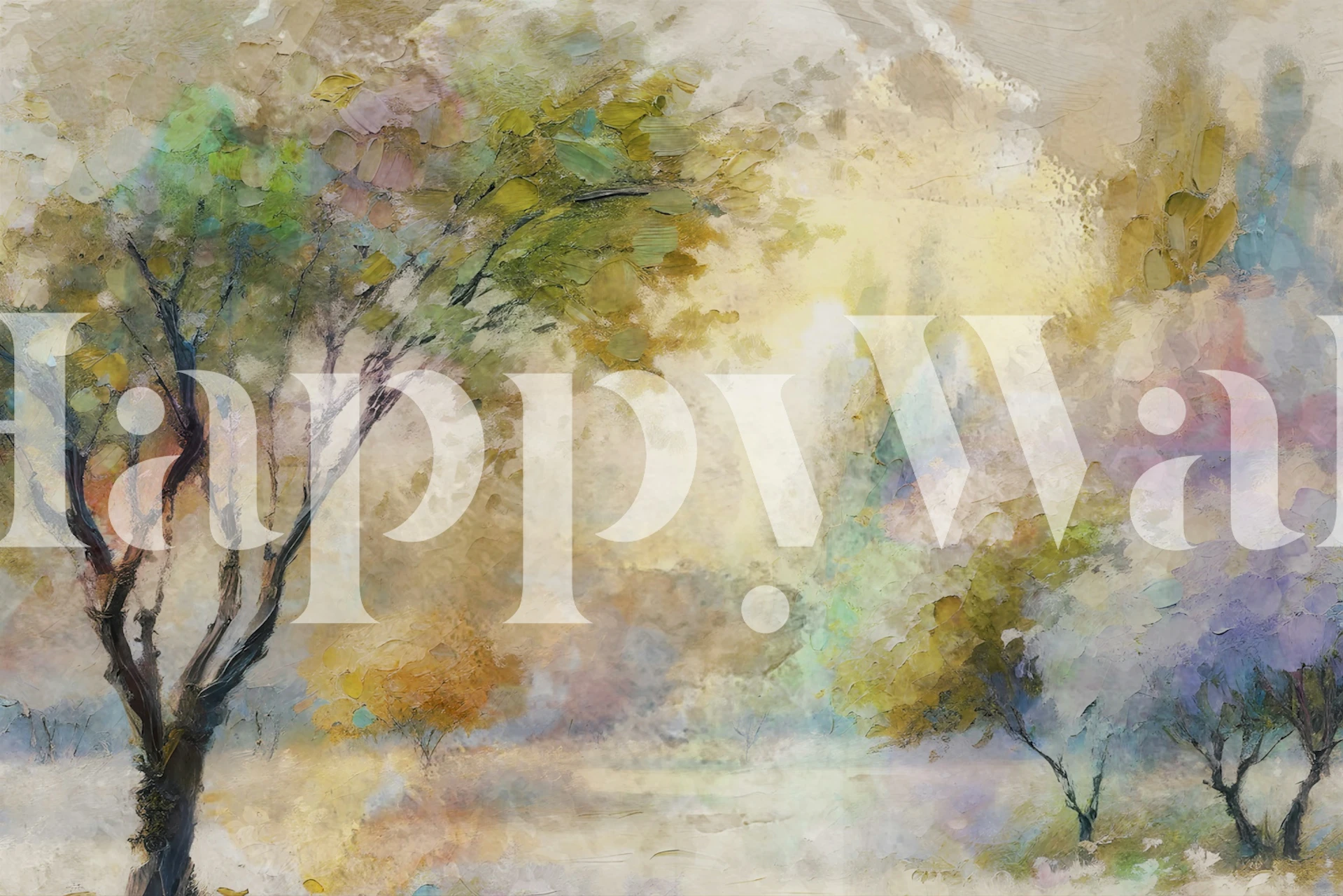 Dreamy Morning Meadow wallpaper in a room