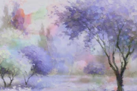 Pastel Morning Meadow wallpaper
