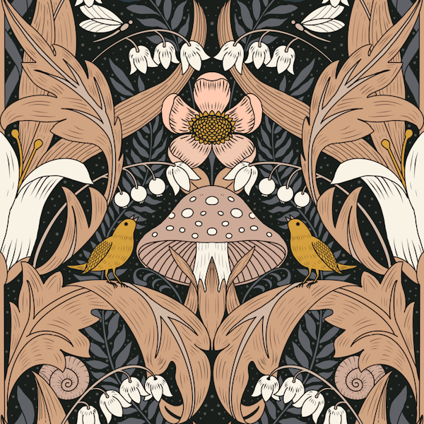 Morris inspired botanical wilderness - earthy