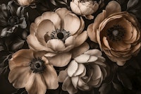Mocha Mousse Moody Flower Ensemble behang