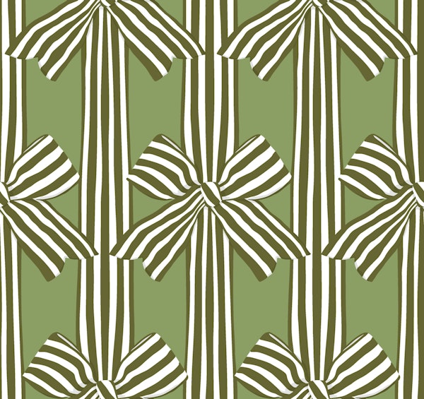 Festive bows - tendril green