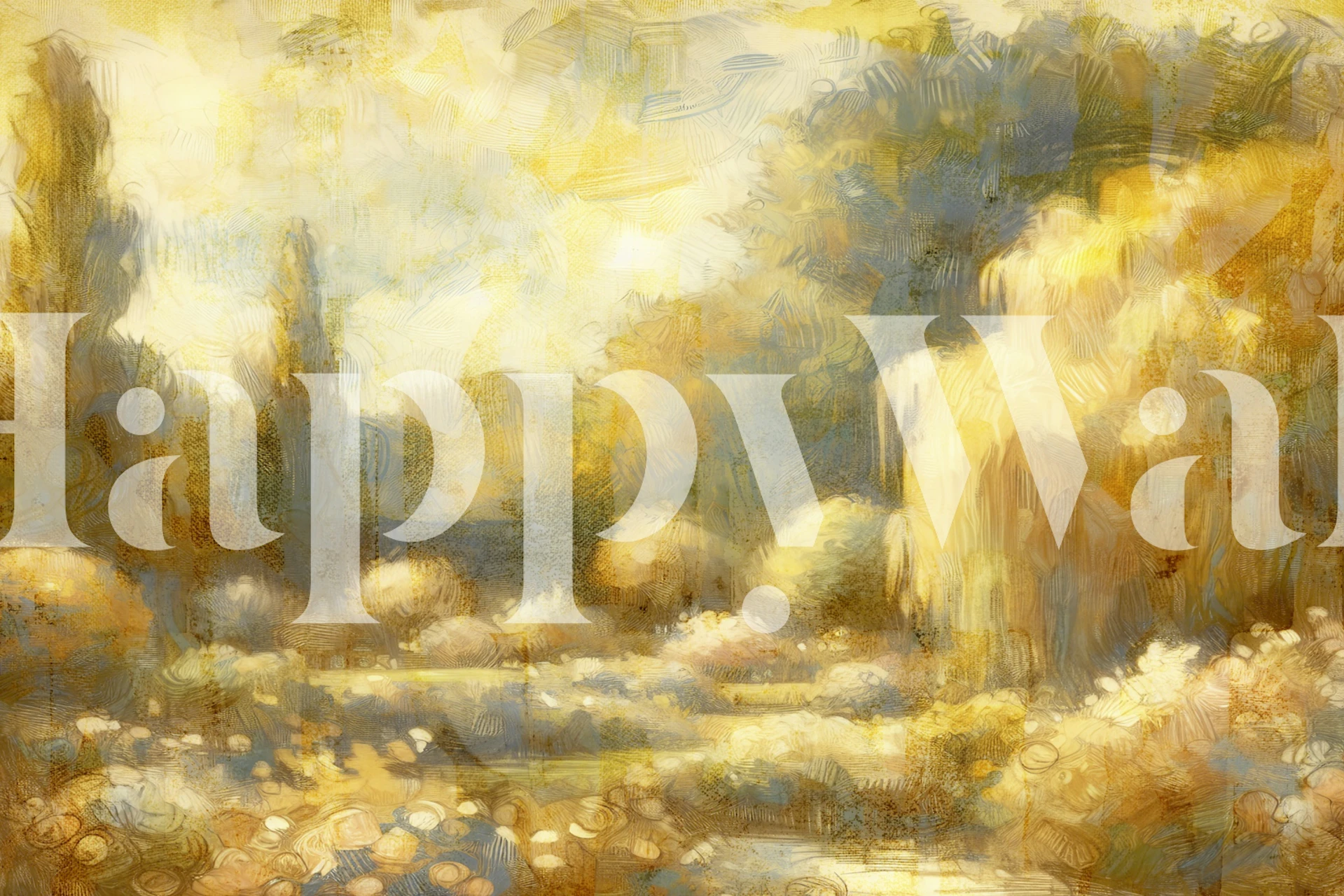 Sunlit Autumn Meadow-Tapete in einem Raum