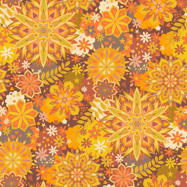Bohemian Mandalas - orange large