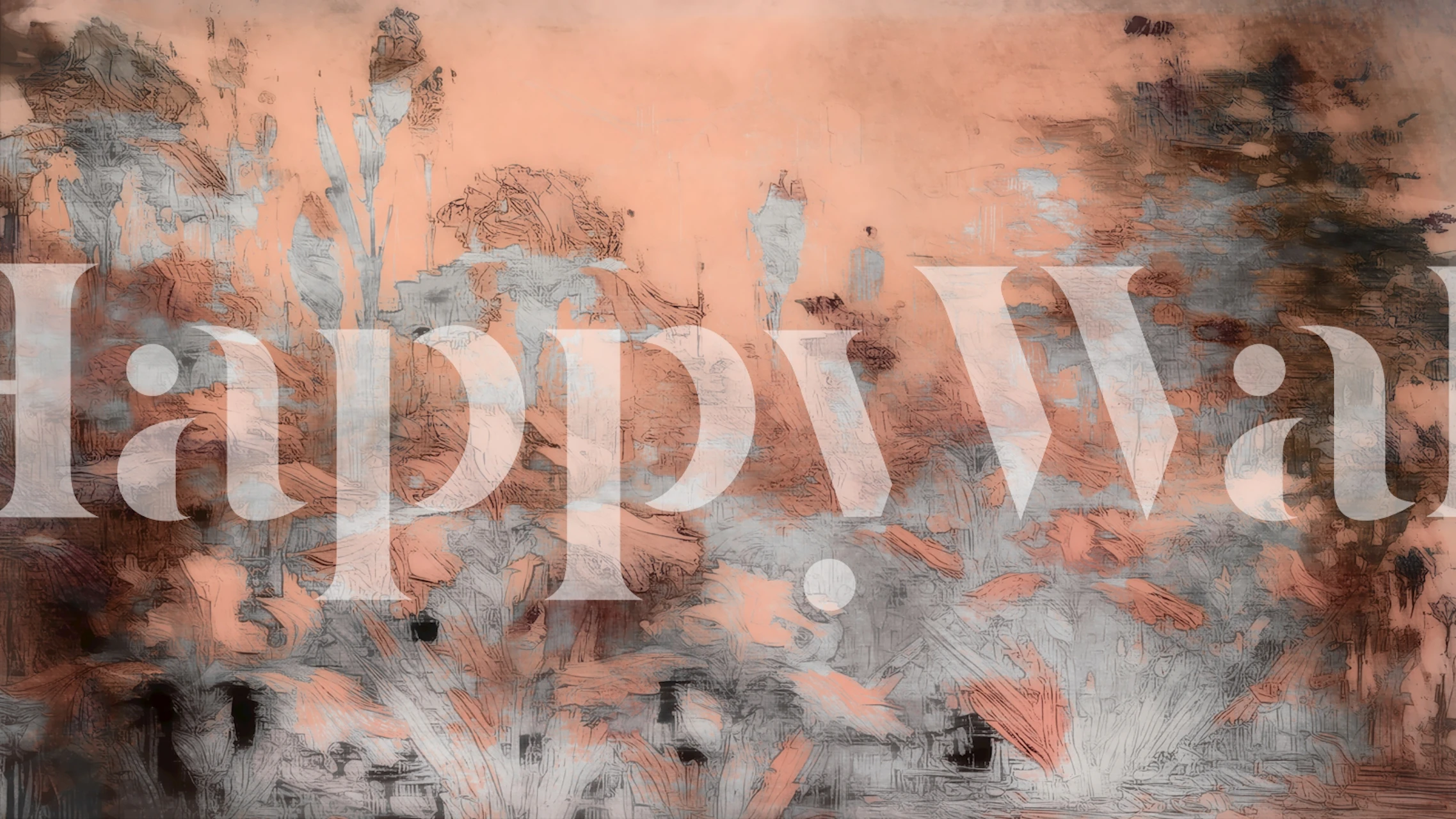 Antique Copper Wildflowers wallpaper in a room