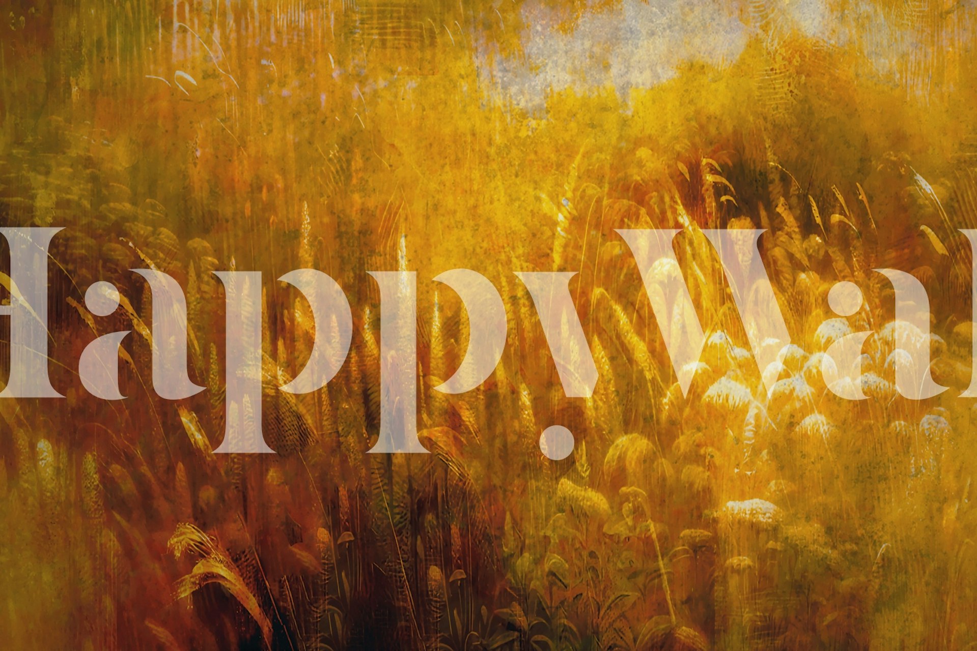 Ταπετσαρία Golden Sunset Meadow σε ένα δωμάτιο